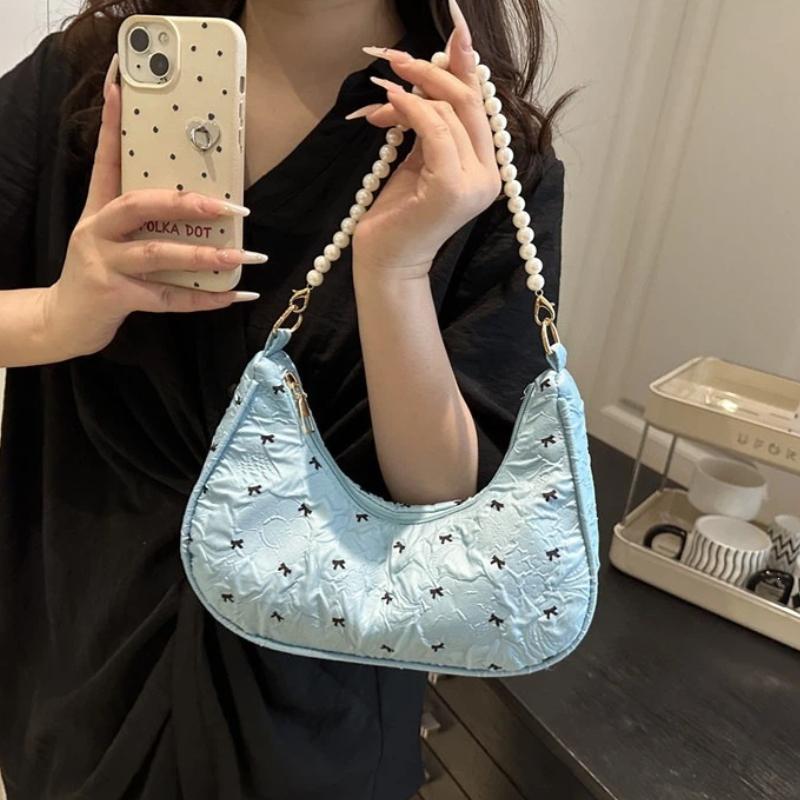 Borsa a Mano Unica con Fiocco Pieghettato Elegante Versatile Borsa a Spalla/Sottobraccio Per Donna
