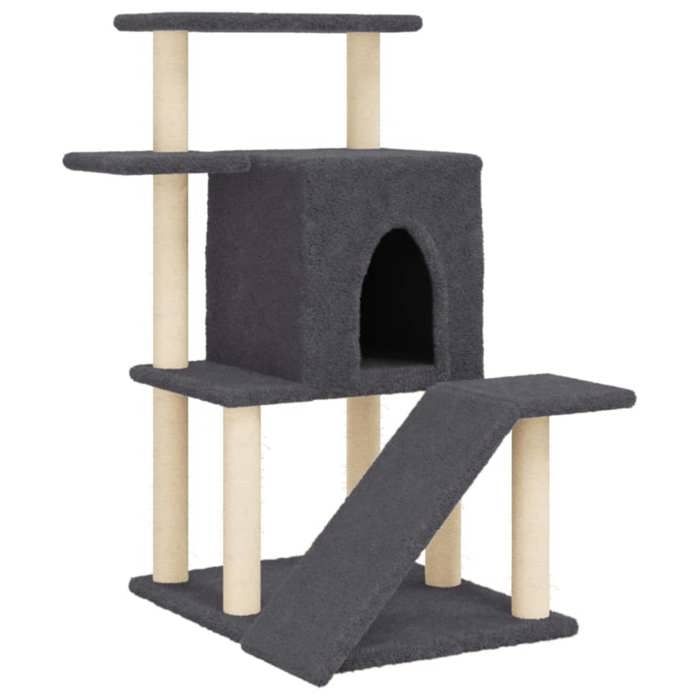 VidaXL Cat Tree with Sisal Scratching Posts Dark Grey 97 Cm 172099