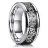 Fashion Men’s Silver Color Black Stainless Steel Ring Groove Multi-Faceted Ring For Men Women Engagement Ring Anniversary Gifts