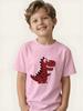 Children's Dinosaur Theme Short-sleeved T-shirt Boys and Girls Trendy Tops