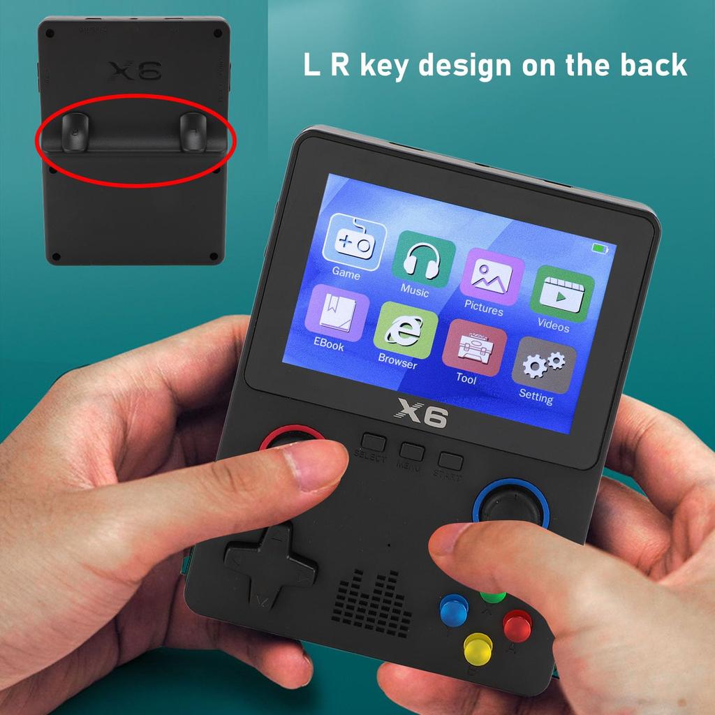 X6 Handheld Game Console with Dual 3D IPS Screen Retro Game Console Supports 11 Over Supports 2 Players Rocker, 3.5-inch - Emulators, 10,000 Built-in