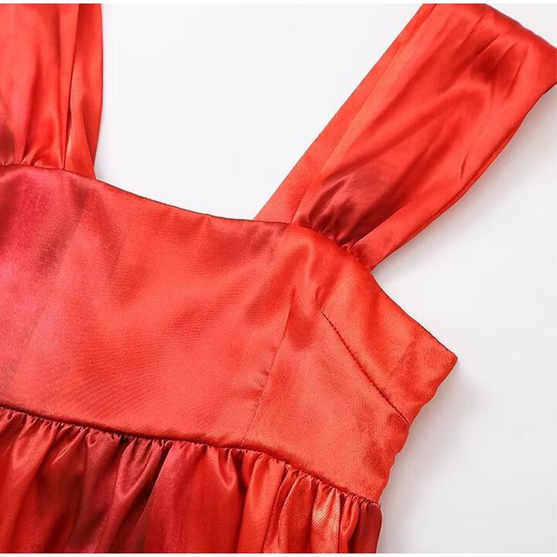 Женское платье-слинг с принтом и бантом — фото 9