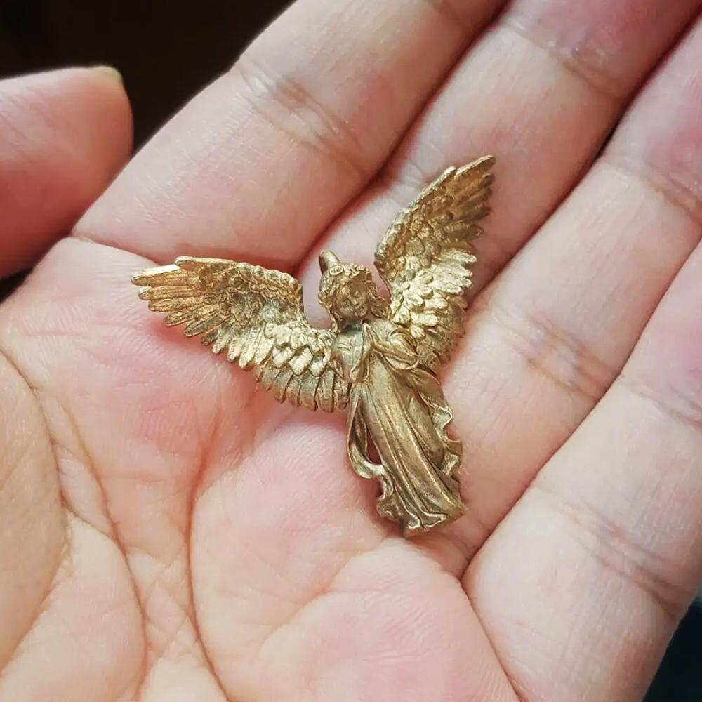 Gold/schwarz Vintage Goldn Engel Halskette für Frau ästhetischen Charme Encanto Anhänger paar männliche Schmuck Valentinstag Geschenk