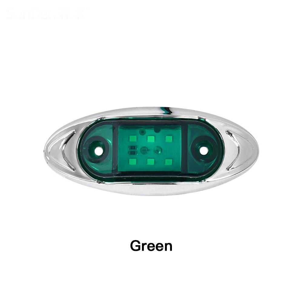 6-LED Truck Trailer Side Marker Light Clearance Turn Signal Warning Light Chrome Plated Waterproof Housing Lamp for Vehicles