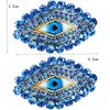 1Pcs Blue Rhinestone Eyes Embroidered Patches Applique Clothing Patch Decoration