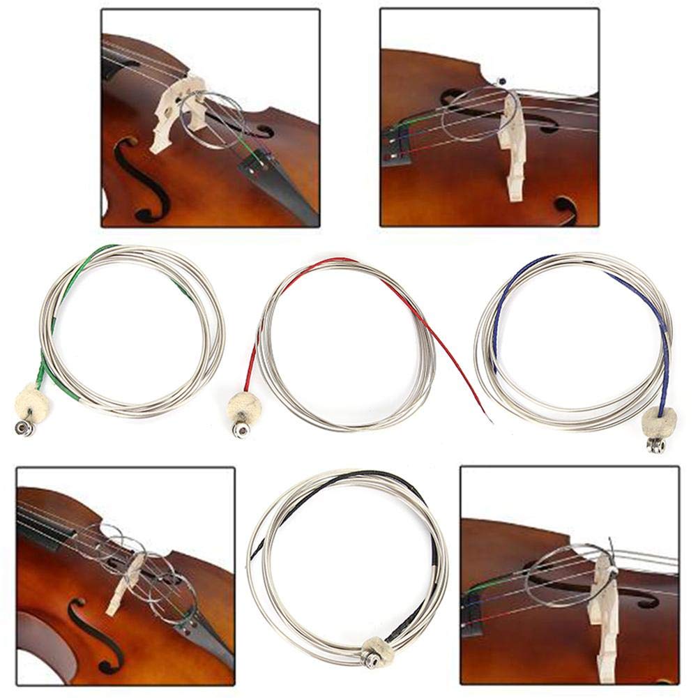 Alomejor Steel Double Bass Strings, 4 Pieces