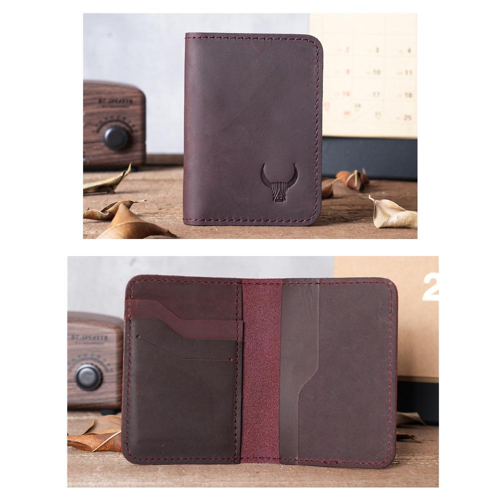 NT Retro Crazy Horse Leather Multi-Card Clutch: Unisex ID & Card Holder Wallet