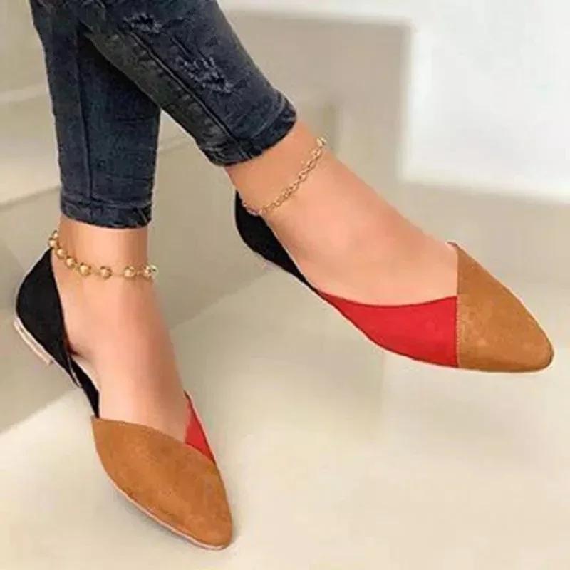 Women Casual Shoes Women Fashion Flat Sandals Colors Ladies Loafers Pointed Toe Slip Female Office Shoes Casual Sandals