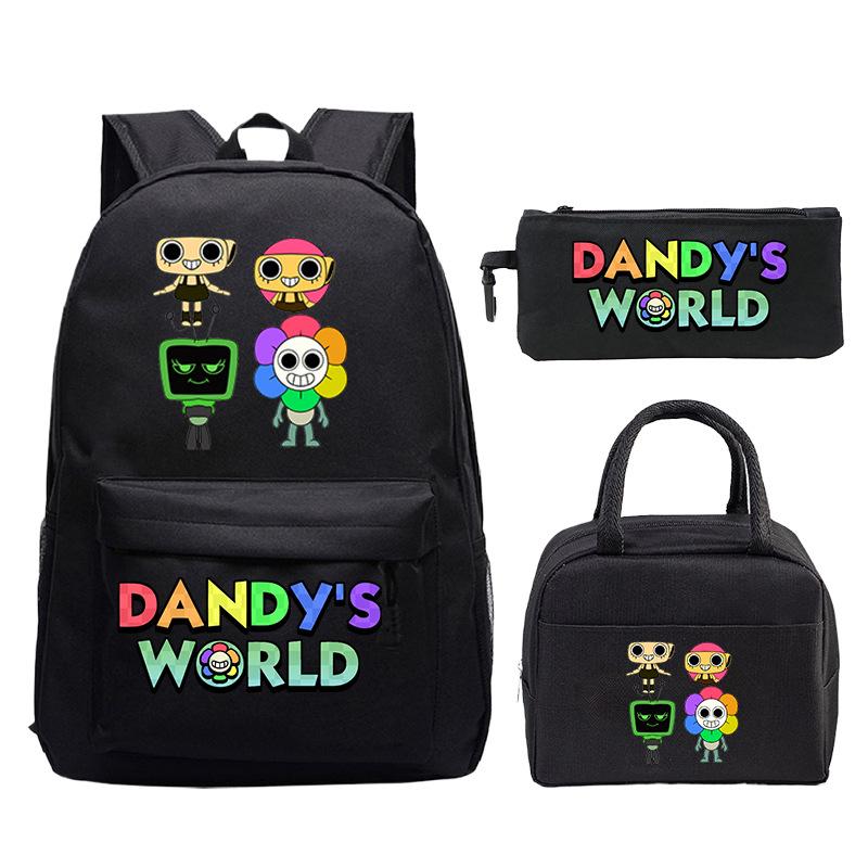 Dandy's world cartoon print fashion children's schoolbag set cross-border leisure student backpack three-piece set