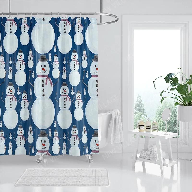 Household Waterproof Fabric Home Shower Curtain Accessories 90x180 Shower Curtain 240 * 200 Christmas Peripheral Shower Curtain