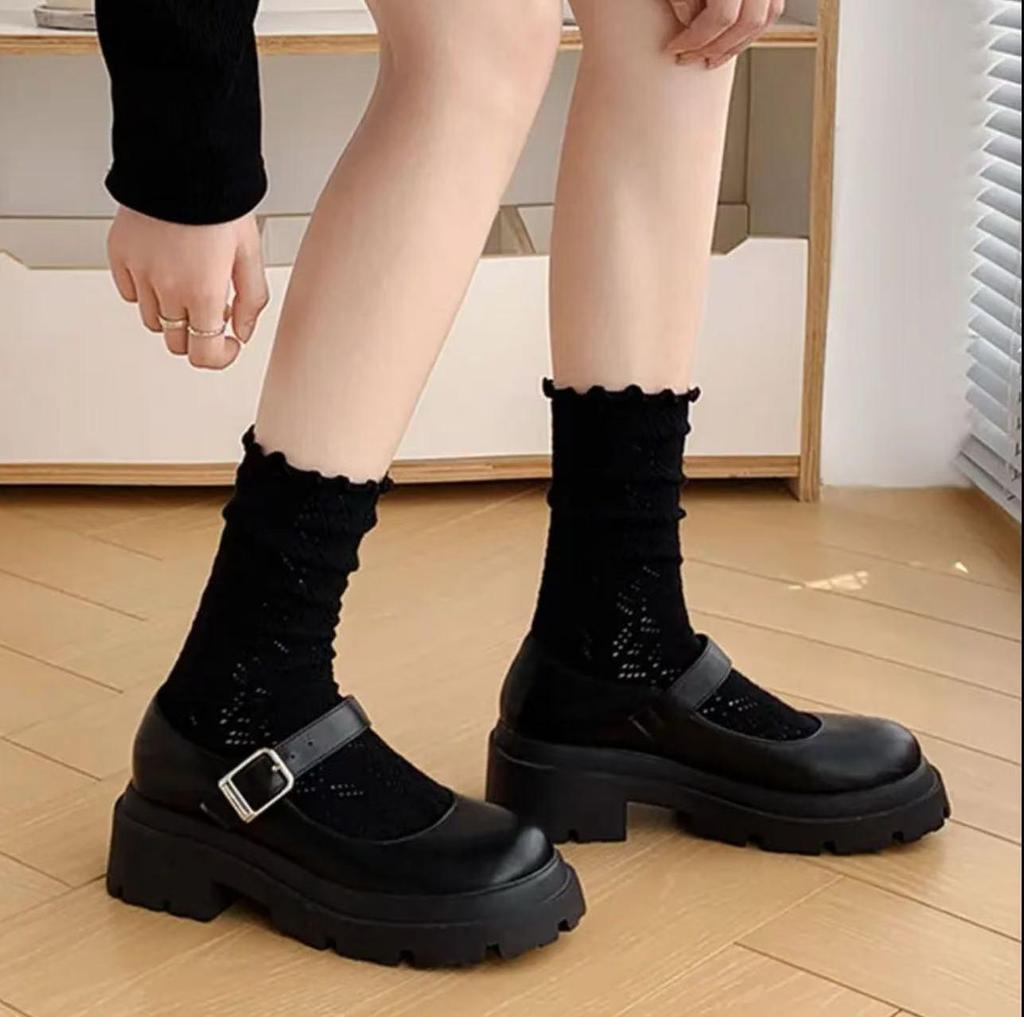 Women's Summer Mesh Lace Socks - Breathable, Solid Color, Trendy All-Match Cotton