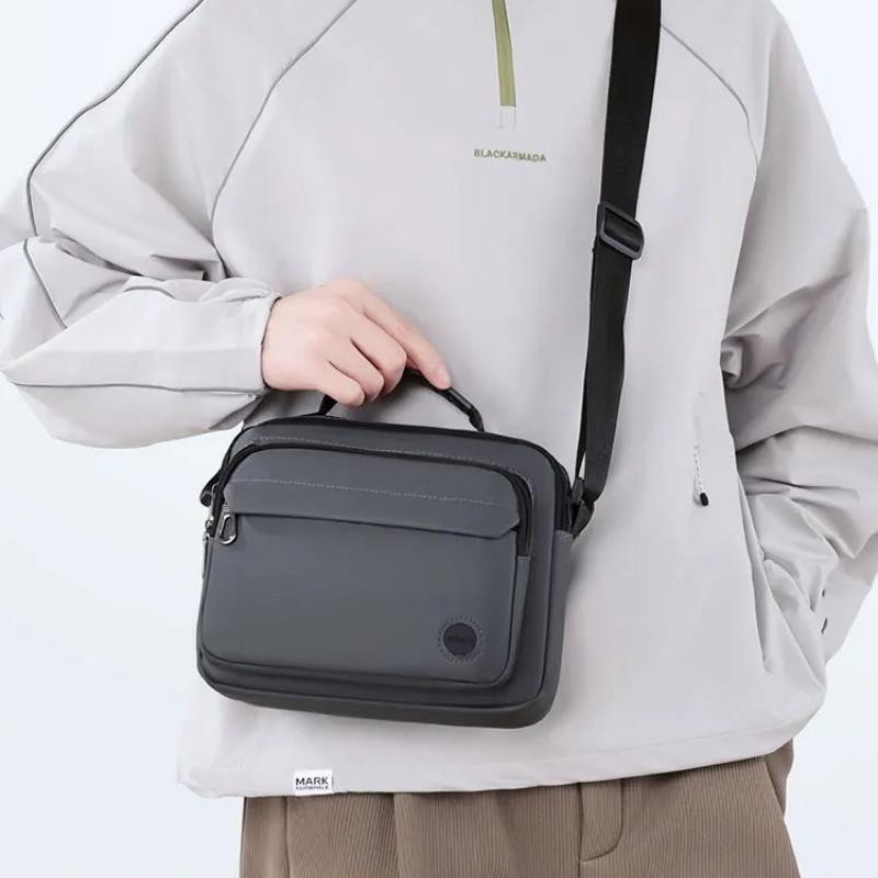 Men's Crossbody Bag - Multi-Compartment Business Shoulder Bag with Adjustable Strap, Compact Design for Travel & Everyday Use