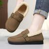 Birkenstocks round head loafers versatile winter velvet soft-soled Doudou shoes versatile INS fashion cotton shoes