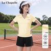 La Chapelle Women's V-Neck Short Sleeve Crop Top