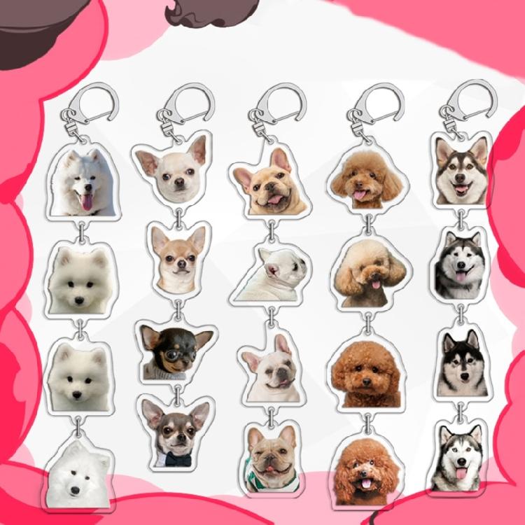 Cartoon Dog Bag Pendant Lovely Animal Shaped Keychains Acrylic Keyring Ornaments