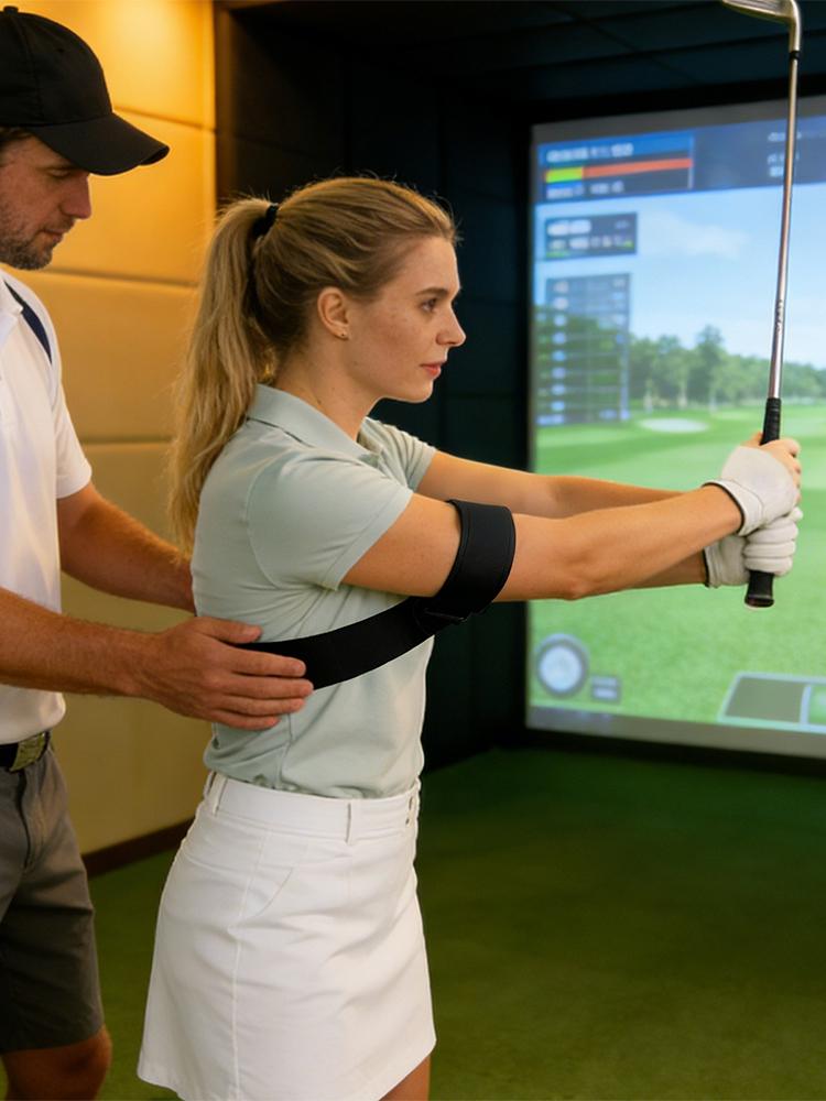 Golf Swing Aid Adjustable Nylon Elastic Swing Golf Arm Strap For Both Male And Female Beginners Gesture Alignment Training