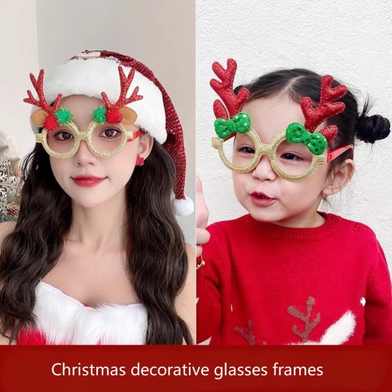 Christmas Glasses Frame Santa Claus Christmas Tree Elk Merry Christmas Glasses Props Christmas Decorations Party Decorations