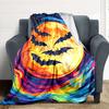 1pc Moon Bats Print Blanket   Lightweight Flannel Throw Blanket For Sofa, Bed, Living Room, Office, Outdoor Travel, Camping