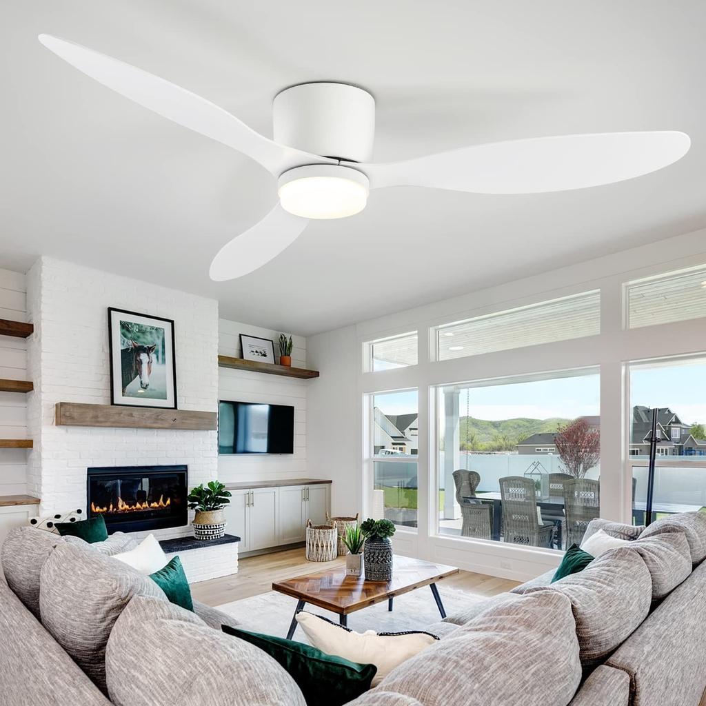 IRALAN Ceiling Fan With Light,42 Inch/52 Inch Low Profile Ceiling Fan with Remote Control,  For Indoor and Covered Outdoor