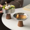 Stainless Steel Wooden Foot Dessert Goblet Fruit Bowl Restaurant Cake Ice Cream Dessert Bowl Ornament