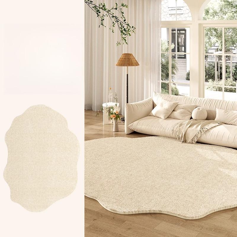 Fluffy Soft Lounge Floor Mat Thickend Plush Bedside Rug Cream Style Bedroom Decor Plush Irregular Shapes Carpets For Living Room