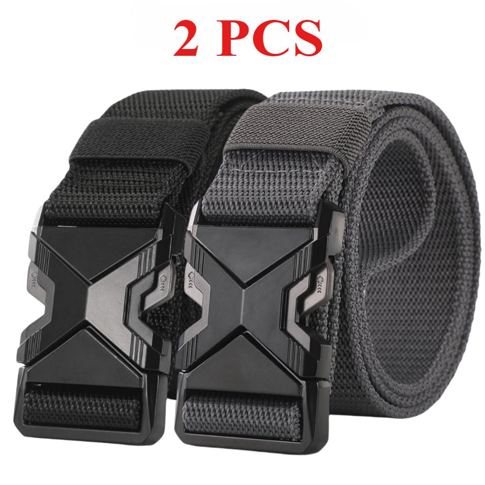 2PC Quick Release Pluggable Buckle Sports Belt Breathable Men Belts For Men Pants Belt Men Bbelt Perfect for Outdoor Adventures