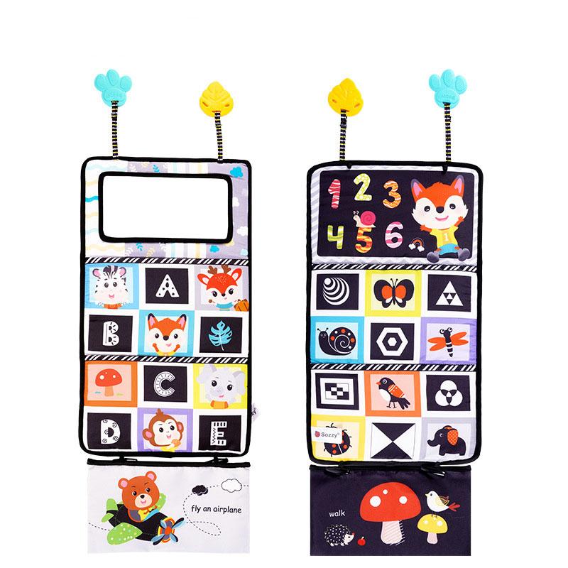 Baby Early Education Cognitive Chasing Training Haha Mirror Car Back Seat Foldable Cloth Book Baby Toys 0-1 Years Old Smart