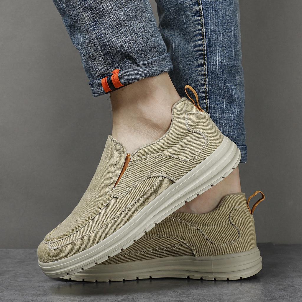 New Men Casual Shoes Slip On Canvas Loafers Comfortable Walking Flats for Man Non Slip Soft Moccasins Sneakers Driving Shoes