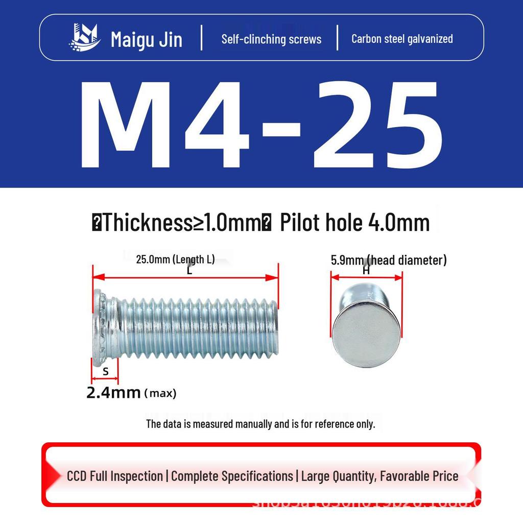 Flat Head Carbon Steel Galvanized Rivet Nuts FH-M2 to M10 - Free Shipping