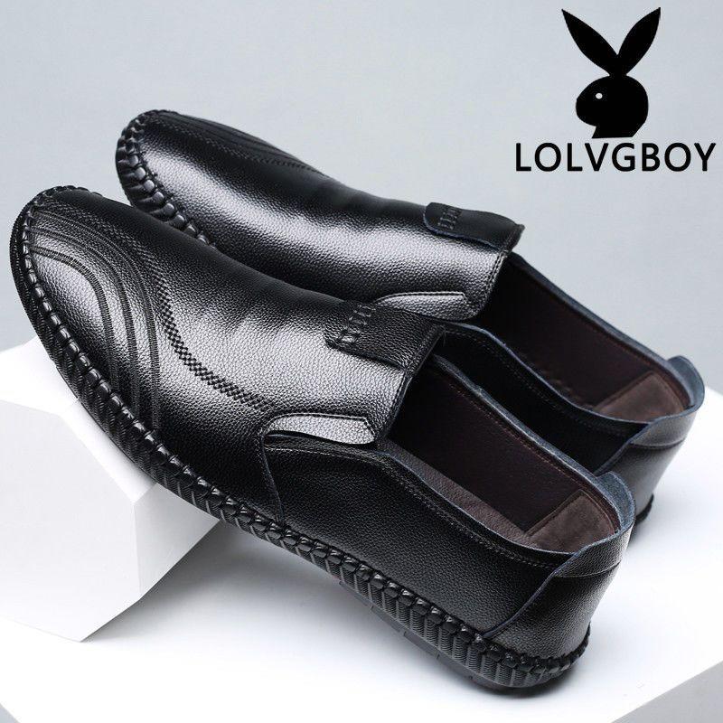 New casual leather shoes men's soft-soled soft-faced leather lazy shoes one-pedal driving leather shoes