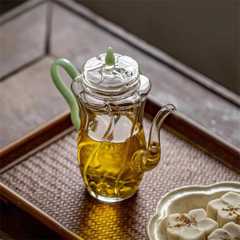250ml Imitation Song-Dynasty-style Heat-resistant Glass Teapot With Handle Brewing Flower Tea Pot Kungfu Tea Set Tea Maker