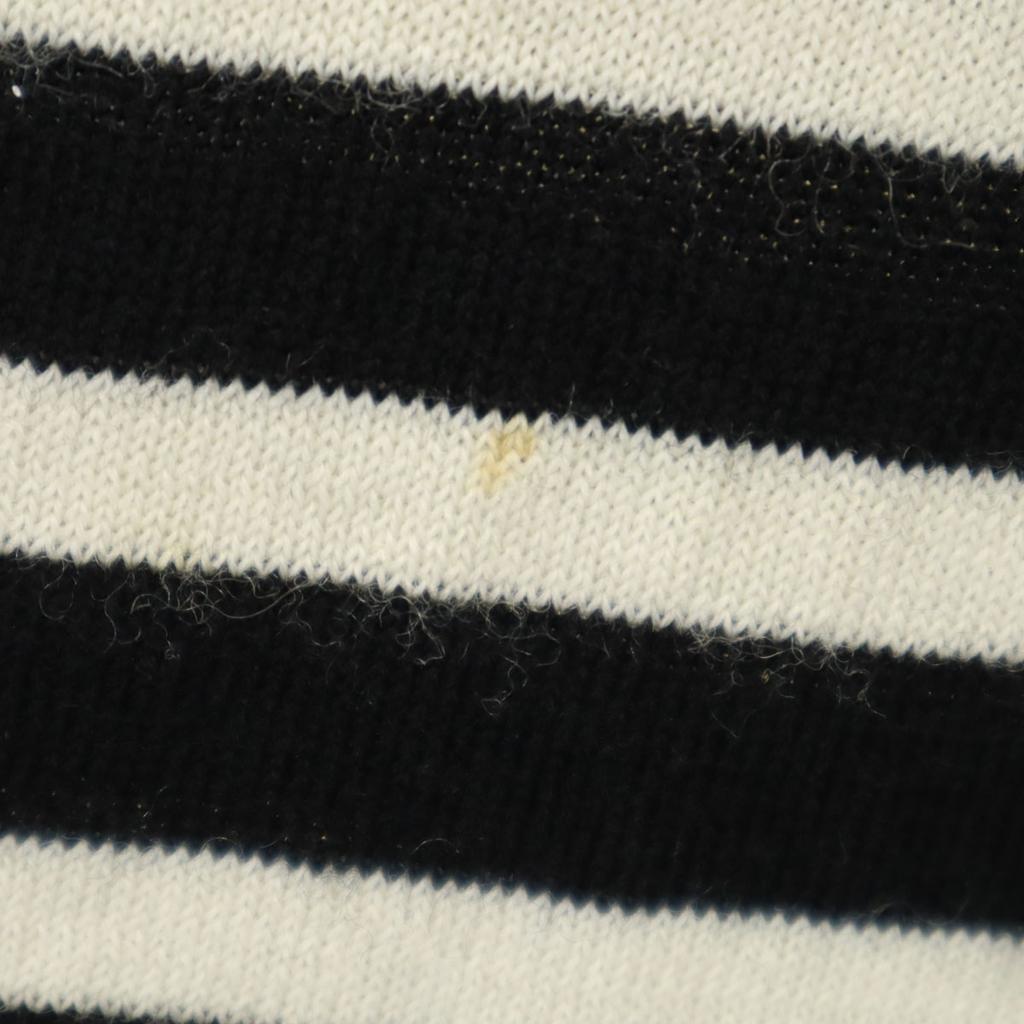 ORCIVAL wool Border Pattern Long sleeve sweater 5 Black series knit Men's Used