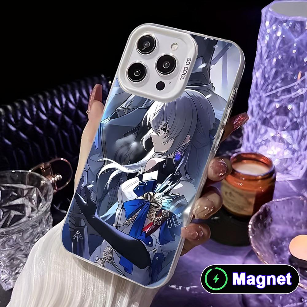 HSR Bronya White Translucent MagSafe Mobile Phone Case for iPhone 17 16 15 14 13 12 11 X XR XS Air Pro Max Plus Cover