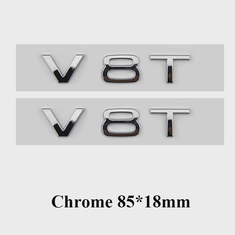3d ABS bilbokstaver V10 V8T V6T-logo Bilskjerm-sideemblem-merkemerke for A6 C7 S4 A4 B7 SQ7 R8 S8 S6-klistremerketilbehør