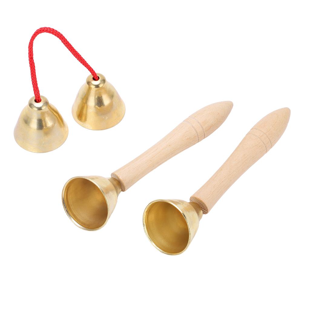 Bell Clangorous Clear Sound Aluminum Hanging Bell Ergonomic Wooden Handle Vintage Style Dinner Hand Bell