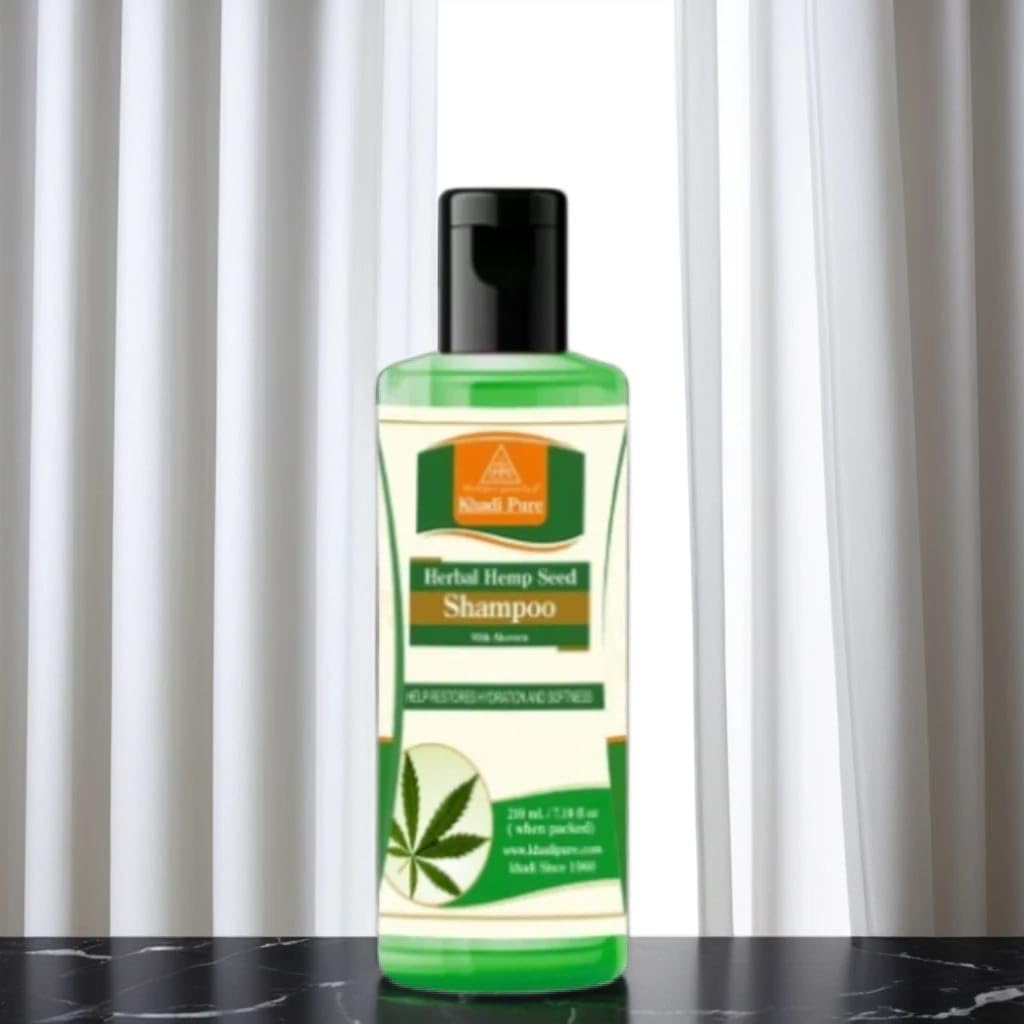 Khadi Pure Herbal Hemp Seed Shampoo 210ml (Pack Of 2)