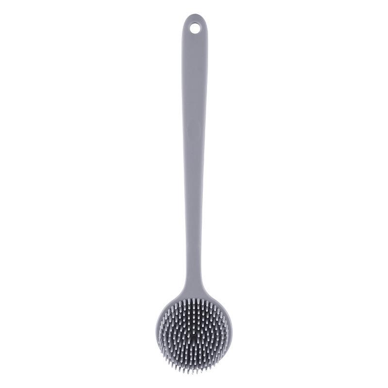 Portable Non-Slip Long Handle Silicone Bath Brush & Back Scrubber