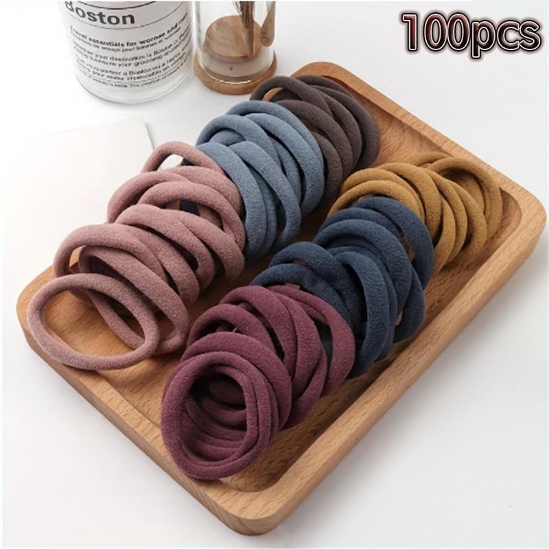 100pcs Hair Bands for Women Girls High Elastic Rubber Band Hair Ties Ponytail Holder Scrunchies Accessorie