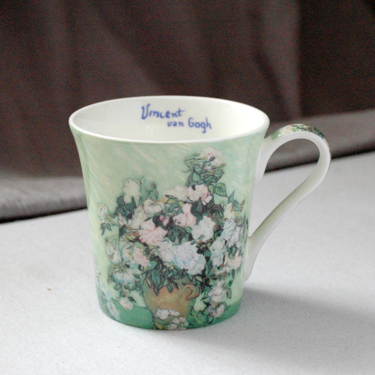 Van Gogh Bone China Mug: Creative Ceramic Cup with Famous European Painting - Personalized Gift