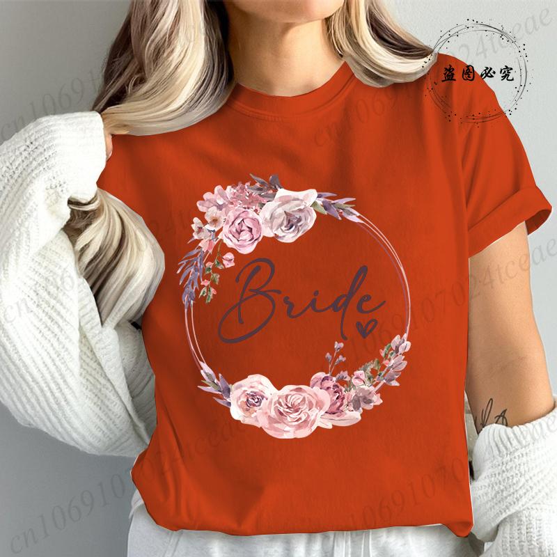 Bridal Graphic T Shirt for Women T Shirt Bride Team Tshirt Bride To Be Fashion T Shirt Women Bachelorette Party TShirt Tops T01