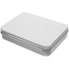 Rectangular Tinplate Box with Hinged Lid Smooth Surface Rust Resistant Reusable Storage Container for Candy Tea Jewelry Trinkets