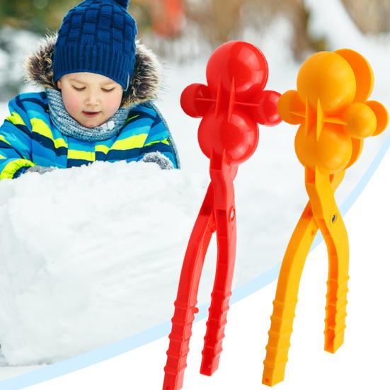 Användbar Smidig Tillfredsställ Nyfikenhet Föräldra-barn Interaktion 4 Bollar Snöbollsmakare Klämma för Snöig Dags Lek Snöleksak