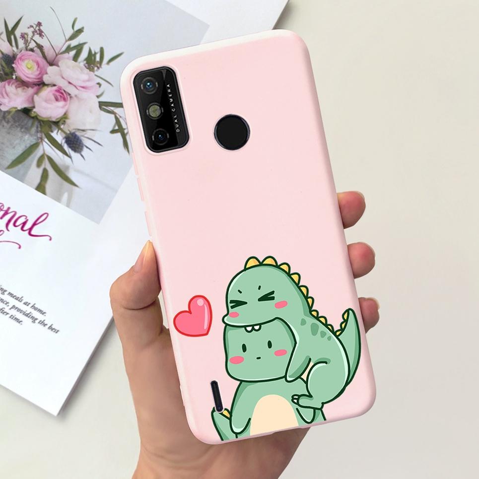 For Tecno Spark 6 Go Case KE5j KE5k Cute Astronaut Cat Night View Cover Liquid Silicone Phone Cases For Spark 6GO Bumper Fundas
