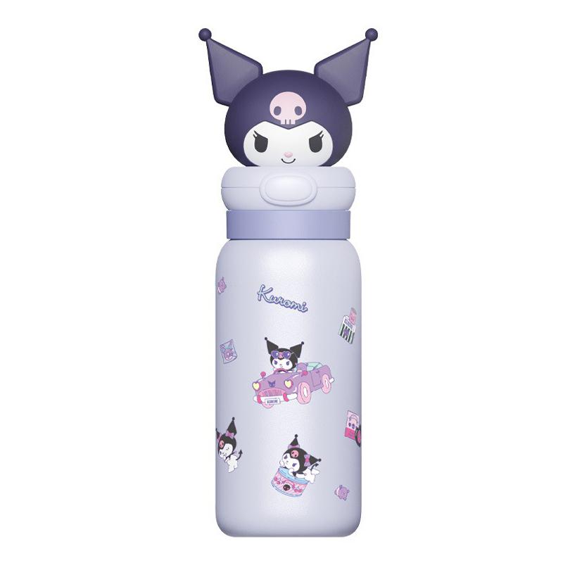 Sanrio Thermos Cup 400ml stainless Steel Cartoon Straw Cups with Lifting Rope Hello Kitty My Melody Portable Kids Water Bottle