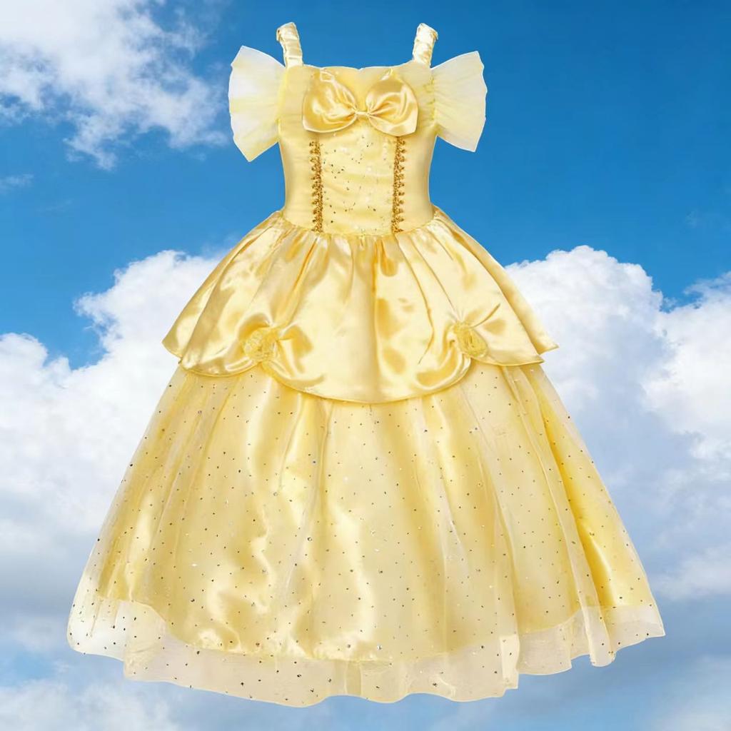 Belle Rochie Girls Fairy Princess Dress Yellow A-Line 9-10 Years 140cm Party Dance Costume