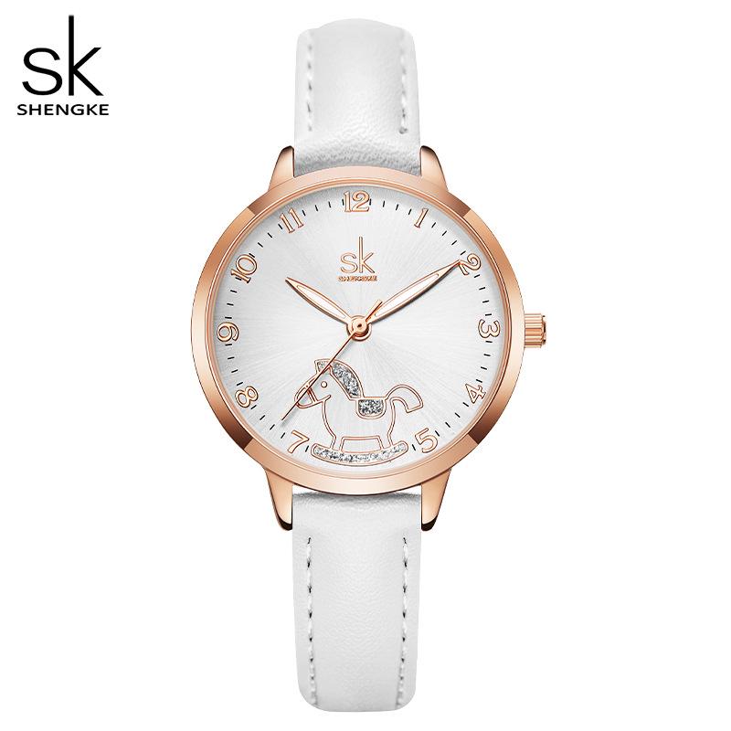 SK Brand Women's Diamond-Studded Carousel Watch - Academic Style, Douyin Live Stream, Model 9027