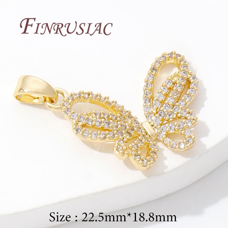 18K Real Gold Plated Crystal Charms For Jewelry Making,Trendy Jewellery Charms Accessories,Pendant For Needlework