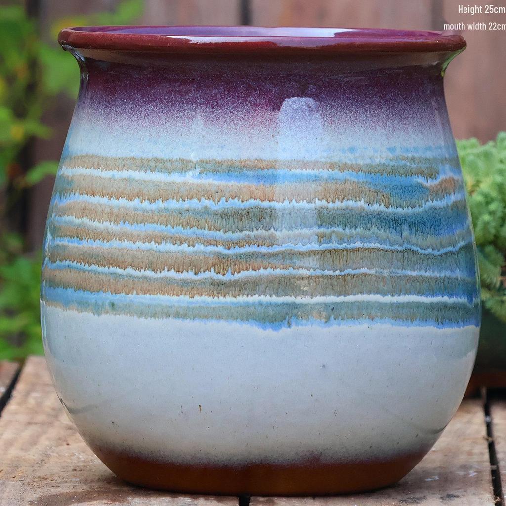 Extra Large Ceramic Pottery Flower Pot for Indoor Green Plants, Coarse Pot Ideal for Monstera and Other Large Plants