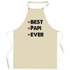 Kitchen Apron - PAPI Best Ever - Durable Cotton - Breton Print Made In France - Adjustable Ties