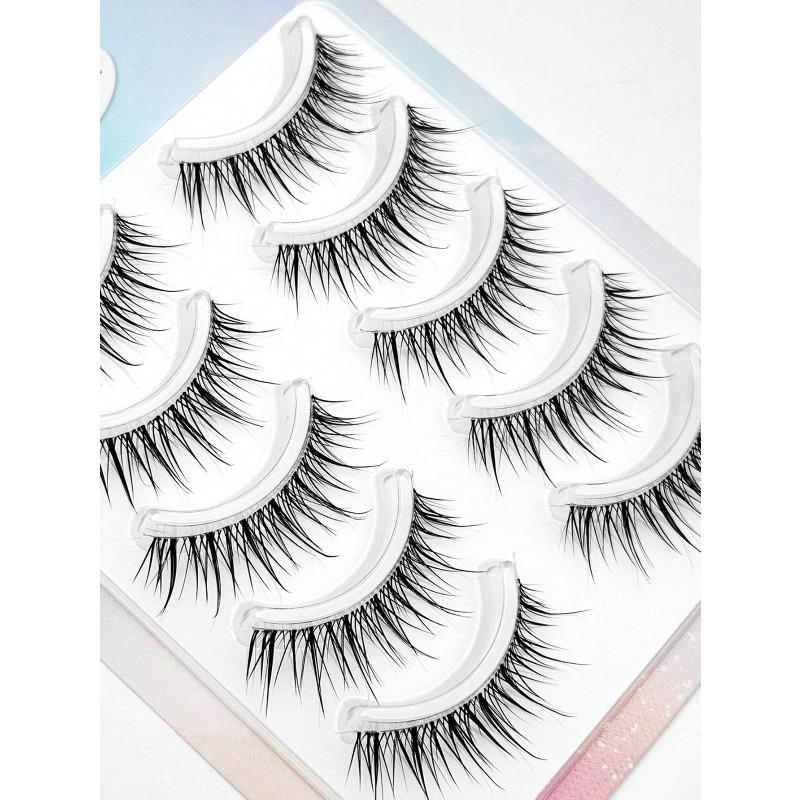 5 Pairs False Eyelashes, Natural Transparent Lash Strip, Super Realistic For Beginners Strip Lashes,Lashes,Eyelashes,Fake Lashes